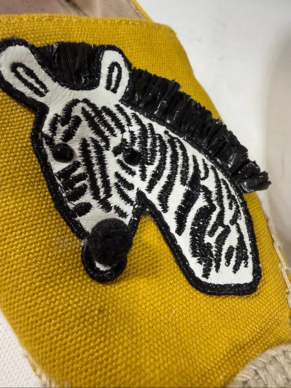 Kate Spade Espadrilles . Zebra Yellow Black and White . Excellent cond .